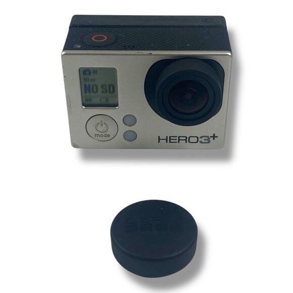 GoPro HERO3+ Black Action Camera Silver With LCD Attachment Tested W Battery - Picture 1 of 8